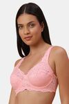 Soie Double Layered Regular Wired Full Coverage Lace Bra - Crstal Rose — thumbnail 3